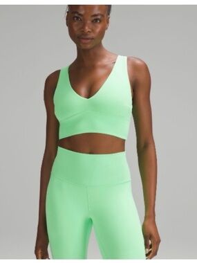 lululemon athletica Mint Green V-Neck Longline Sports Bra